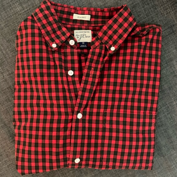 J. Crew Other - JCrew Red & Hunter Green plaid top